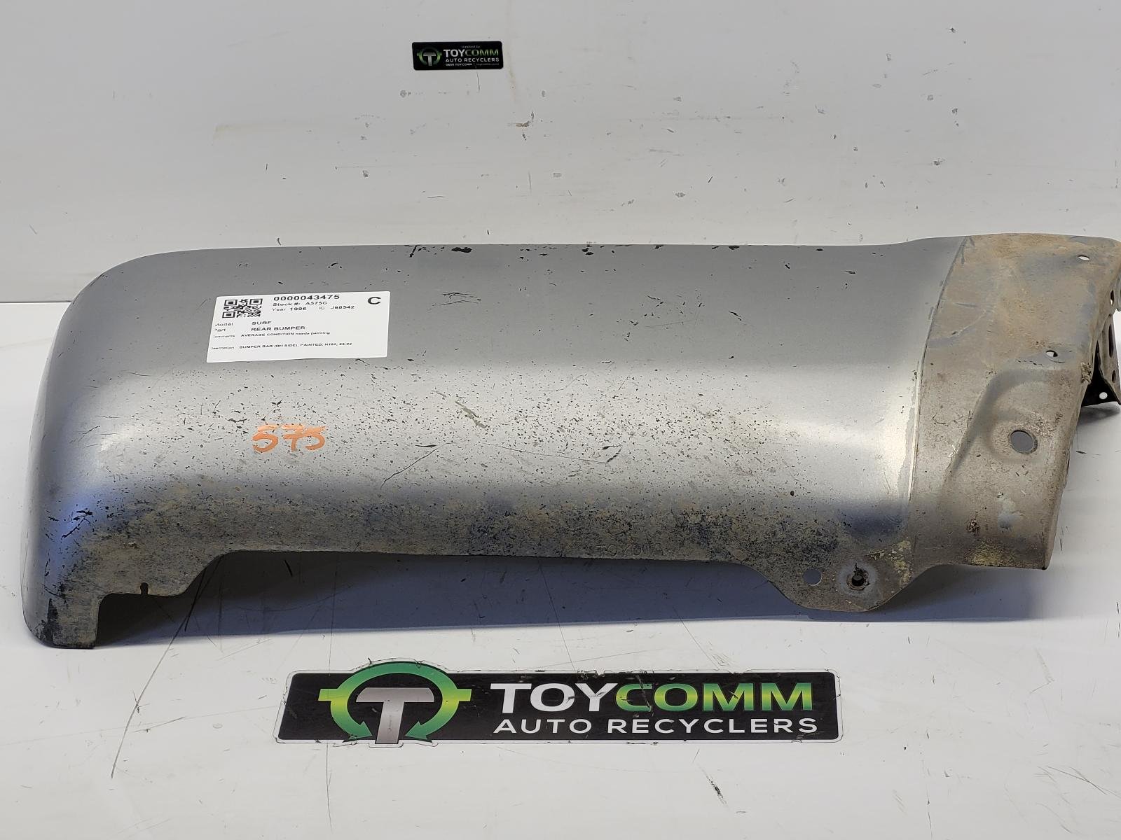1995 to 2002 - Toyota Hilux Surf N180 - Right Rear Bumper Cover - Painted