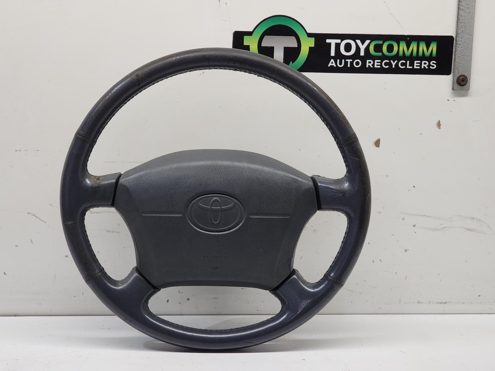 Jul 1996 to Jan 2003 - Toyota Land Cruiser Prado 95 Series - Steering Wheel - Leather, Grey, W/Airbag, Non Cruise Control Type