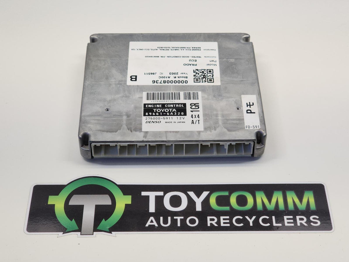 Jan 2003 to Aug 2004 - Toyota Land Cruiser Prado 120 Series Petrol 4.0L Engine Code 1GR-FE Automatic 4 Speed - Engine ECU - Ecu Only - PN: 896616A320
