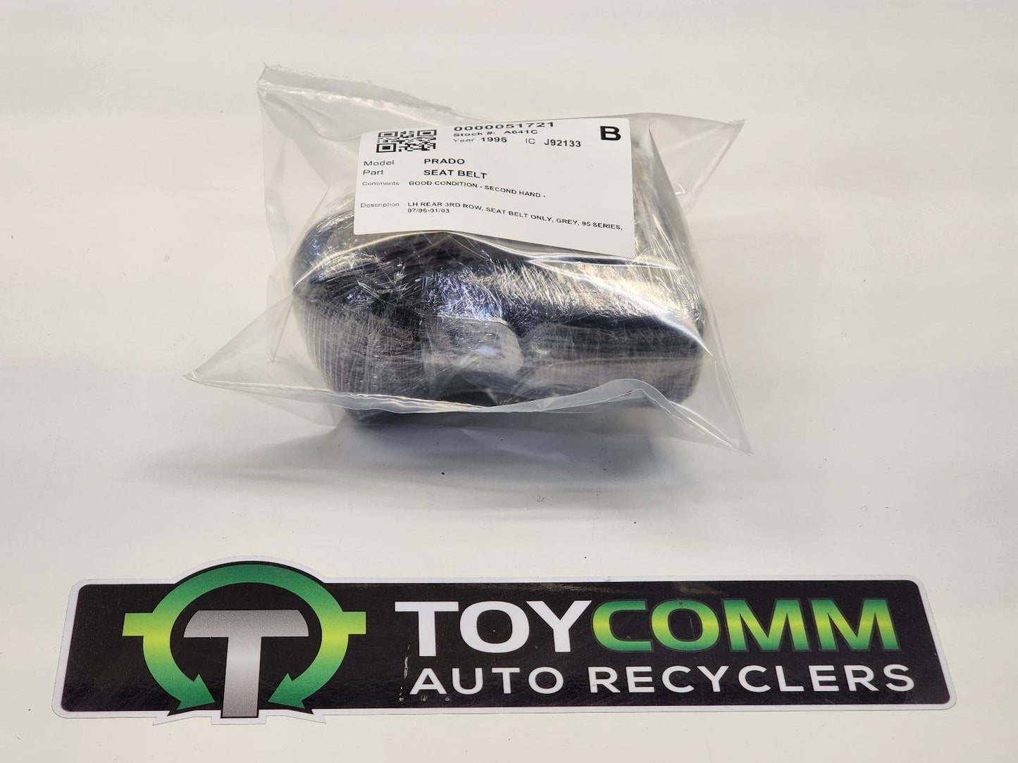 Jul 1996 to Jan 2003 - Toyota Land Cruiser Prado 95 Series - Left Rear 3rd Row Seat Belt - Grey