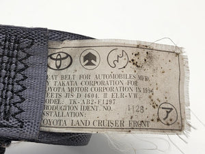 Jul 1996 to Jan 2003 - Toyota Land Cruiser Prado 95 Series - Left Front Seat Belt - Grey, Gas Discharge Type Non Airbag
