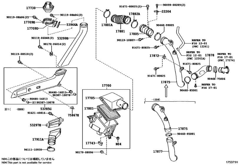 1999-2025 Toyota Land Cruiser J79 (07-)- Air Flow Meter- 22204-51010